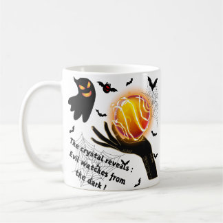 Taza De Café Fantasma demoníaca con bola de cristal inflamante 