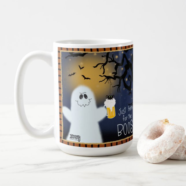 Taza De Café Fantasma Fantasma Cute Boos Inespirituoso Café Mug (Con donut)