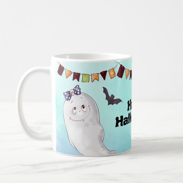 Taza De Café Fantasma feliz Halloween (Izquierda)