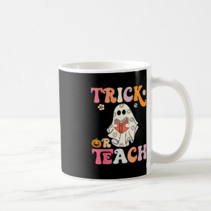 Taza De Café Fantasma floral retro de Groovy Trick o Teach Groo