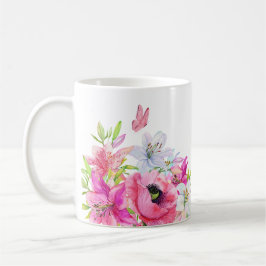 Taza De Café Fantasma floral rosa
