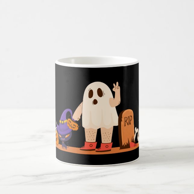 Taza De Café Fantasma Halloween Mug - Calabaza, Fantasma y Bruj (Centro)