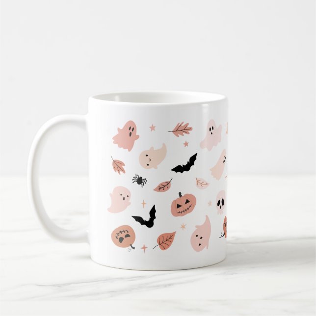 Taza De Café Fantasma Halloween Mug - Calabaza, Fantasma y Bruj (Izquierda)