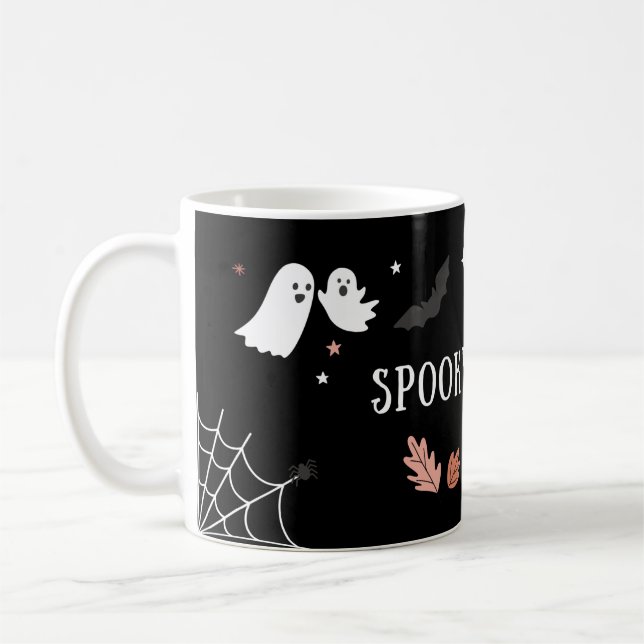 Taza De Café Fantasma Halloween Mug - Calabaza, Fantasma y Bruj (Izquierda)