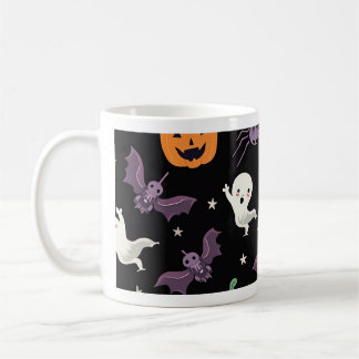 Taza De Café Fantasma Halloween Mug - Fantasmas, calabazas, mur