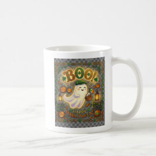 Taza De Café Fantasma irlandés de Halloween Boo celta lindo