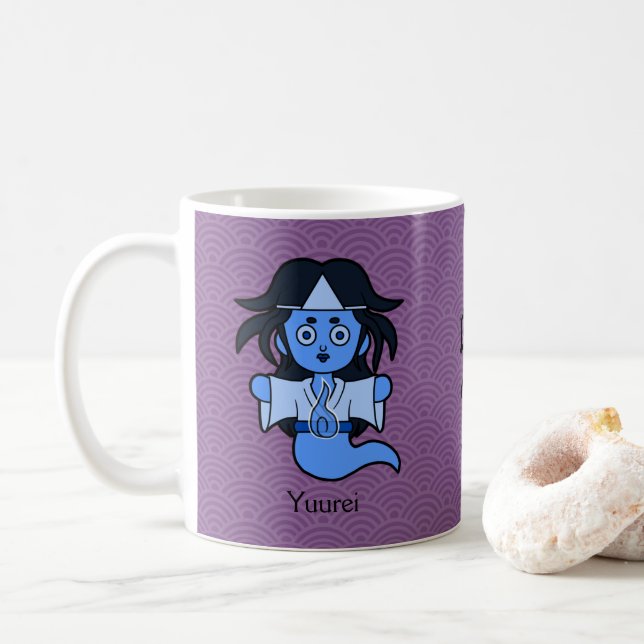 Taza De Café Fantasma japonés Yurei: Personalizado Yokai (Con donut)
