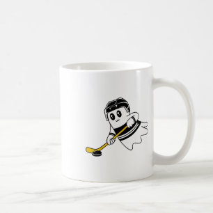 Taza De Café Fantasma Jugando Hockey sobre Hielo Halloween Disf
