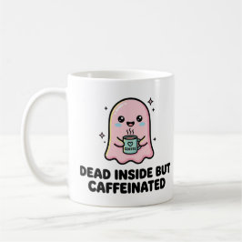 Taza De Café Fantasma Kawaii Divertido Muerto por Dentro Pero C