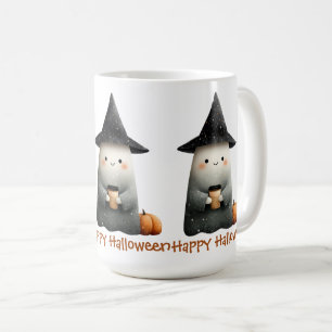 Taza De Café Fantasma lindo con café Halloween