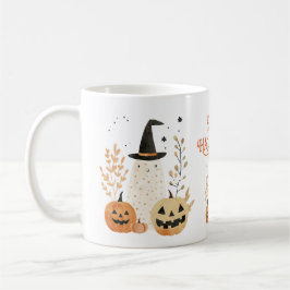 Taza De Café Fantasma lindo con Jack—o-Lanterns Feliz Halloween
