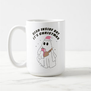 Taza De Café Fantasma muerto dentro pero son Navidades Boo jee