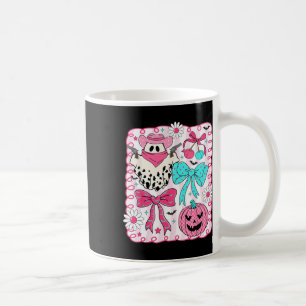 Taza De Café Fantasma Rosa Coquette Bow Halloween Cowgirl Occid