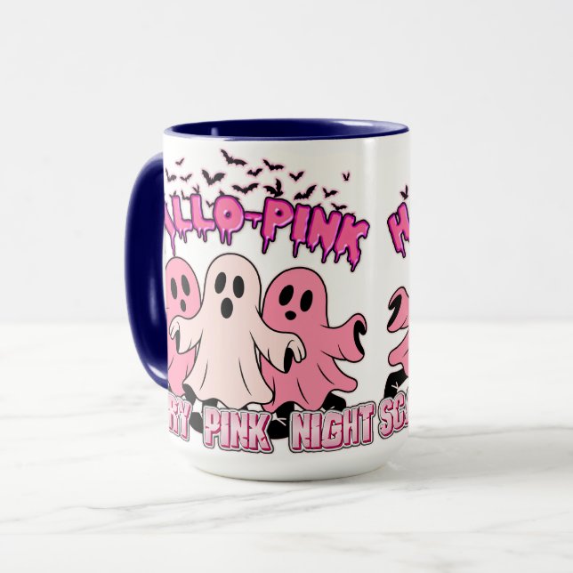 Taza de café fantasma rosa linda para Halloween y  (Anverso izquierdo)