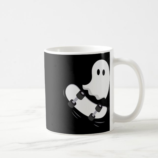 Taza De Café Fantasma Skateboard Lazy Halloween Disstume Fun Sk (Derecha)