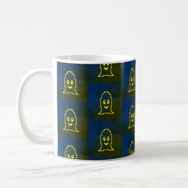 Taza De Café Fantasma sonriente lindo (Izquierda)