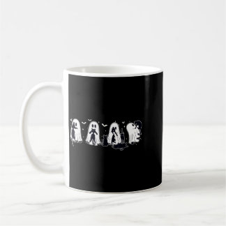 Taza De Café Fantasma sosteniendo gato negro Halloween amante d