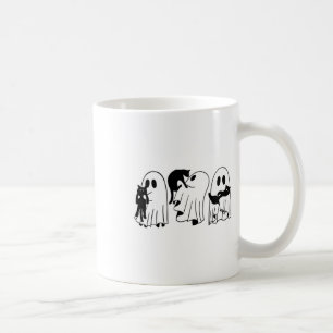 Taza De Café Fantasma sostiene a un gato negro Divertido amante