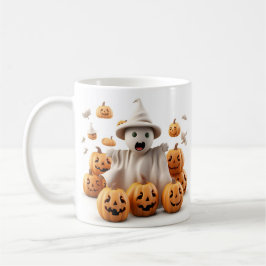Taza De Café Fantasma y calabaza