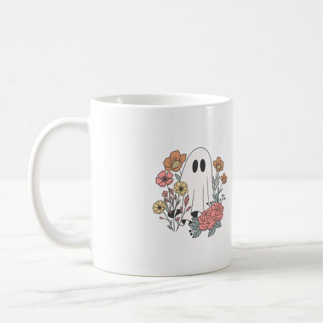 Taza De Café fantasma y rosas Mug (Izquierda)