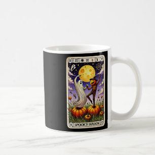 Taza De Café Fantasma Y Skeleton Bailando Gracioso Tarot De Hal