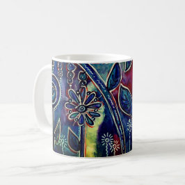 Taza De Café Fantasmágico Lotus Flower Garden Arte Original