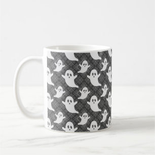 Taza De Café Fantasmagórico en Cuadros Negros