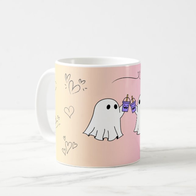 Taza De Café Fantasmas Adorables Café Mug - Perfecto para Hallo (Anverso izquierdo)