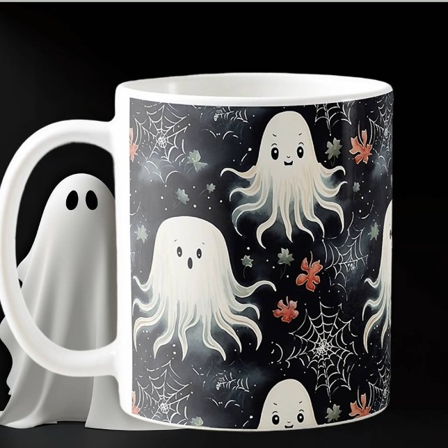 Taza De Café Fantasmas caprichosos de Halloween flotantes (Subido por el creador)