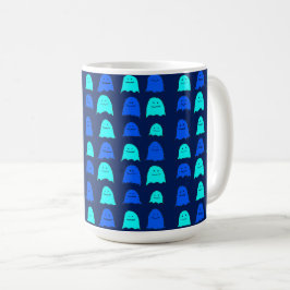 Taza De Café Fantasmas de Halloween azul brillante
