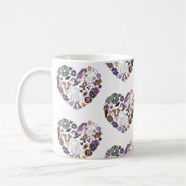 Taza De Café Fantasmas de Halloween retro con Roller Blades