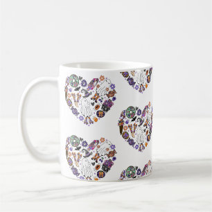 Taza De Café Fantasmas de Halloween retro con Roller Blades