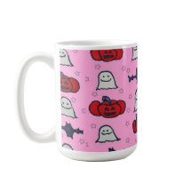 Fantasmas rosados de Halloween, murciélagos y Jack