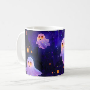 Taza De Café Fantasmas voladores de la medianoche de Halloween 