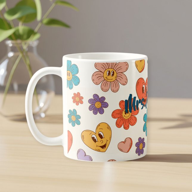 Taza De Café Fantastic personalized retro teacher mug with name (Subido por el creador)