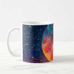 Taza De Café Fantástica pintura al óleo hermoso gran planeta lu