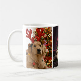 Taza De Café Fantástico Collage de fotos de perro Navidades
