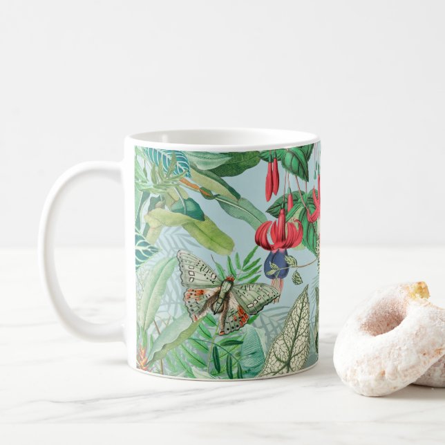 Taza De Café Fantástico y fantástico bosque tropical (Con donut)