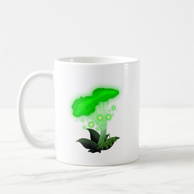 Taza De Café Fantasy Chanterelle Gslow Green Mushroom (Izquierda)