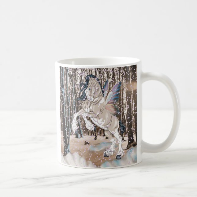 Taza De Café Fantasy Clydesdale Horse Fairy (Derecha)