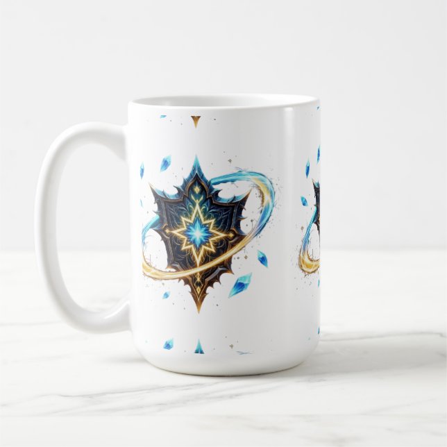 Taza De Café Fantasy Emblem with Floating Blades – Magical Ener (Izquierda)