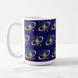 Taza De Café Fantasy Emblem with Floating Blades – Magical Ener