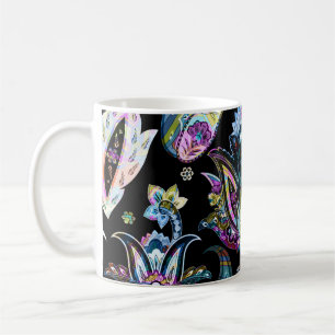Taza De Café Fantasy Floral Paisley: Ornamento sin foco