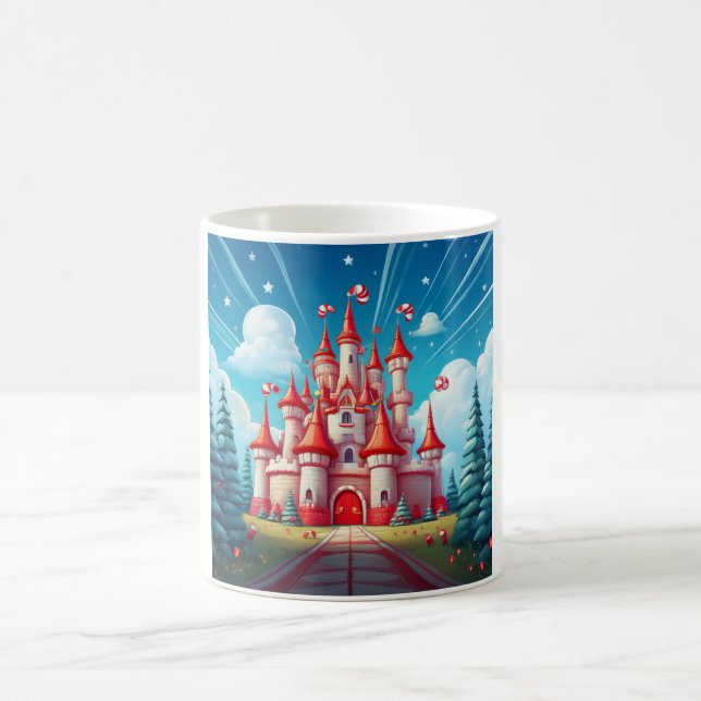 Taza De Café Fantasy Image Of A Candy Cane Castle (Centro)