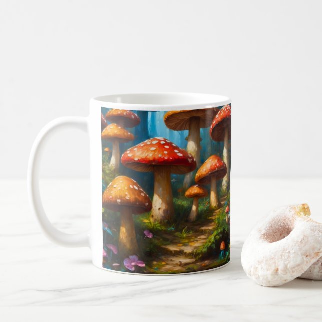 Taza De Café Fantasy Mushrom Mug (Con donut)