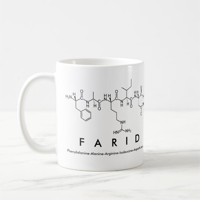 Taza De Café Farid peptide nombre mug (Izquierda)