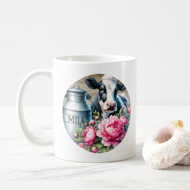 Taza De Café Farm Cow  (Con donut)