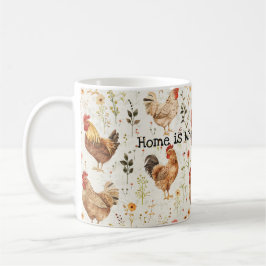 Taza De Café Farm Roosters Floral Home Heart