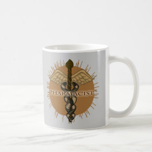 Taza De Café Farmacéutico Caduceo 