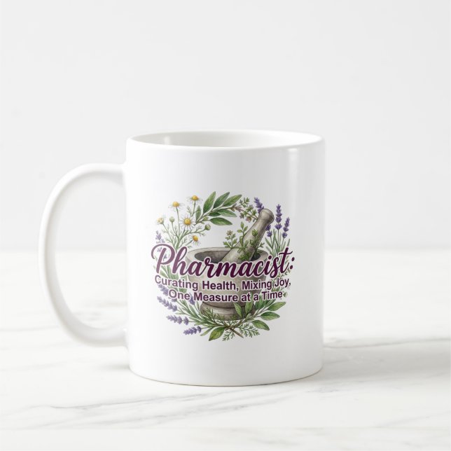 Taza De Café Farmacéutico Curando Botánica de la Botica (Izquierda)